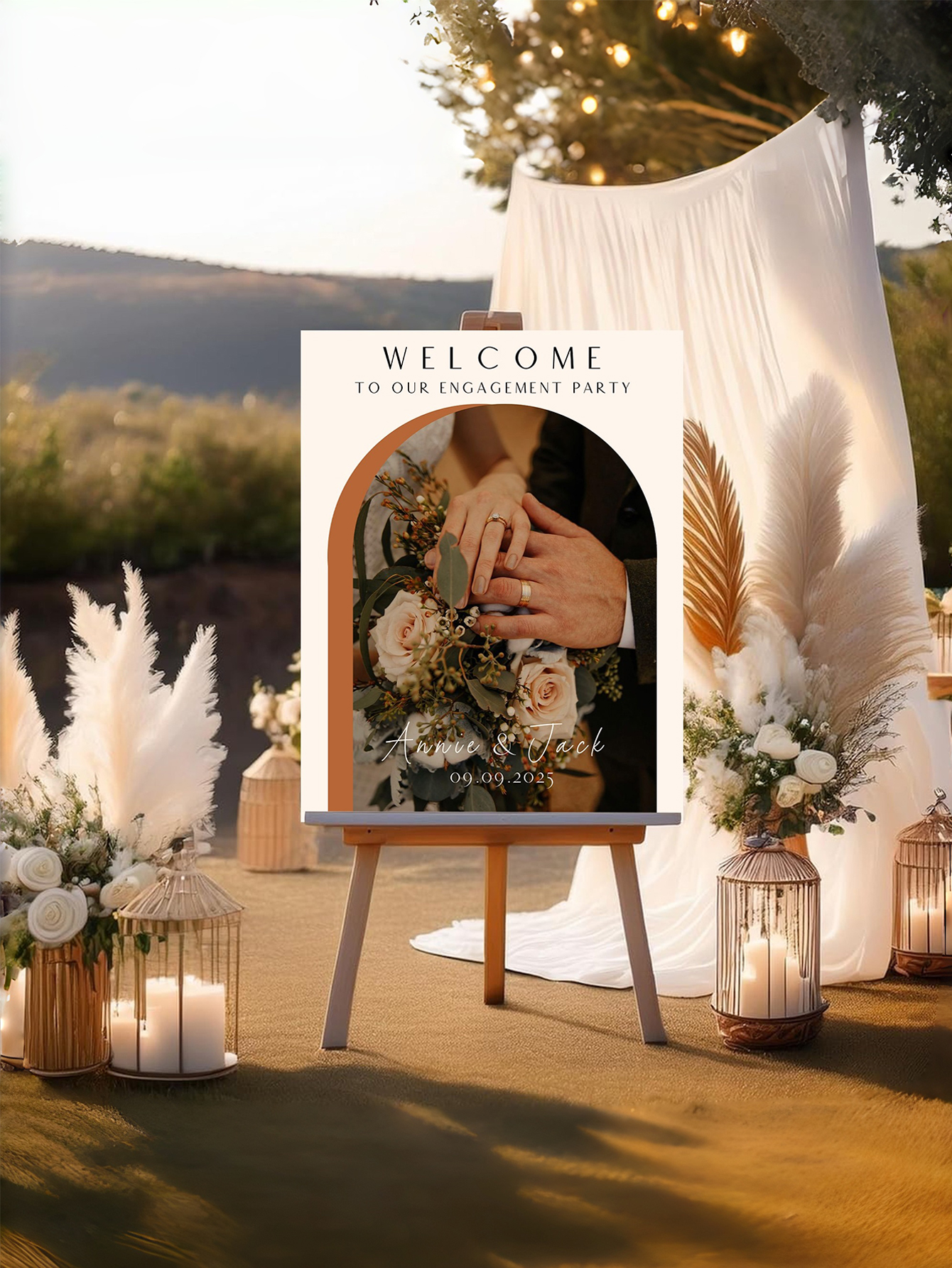 Custom Photo Birthday Welcome Sign - Personalized with Name and Date